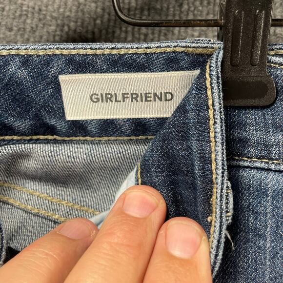 Torrid Denim Cropped Girlfriend Jeans Women's Plus 26R (50X25) Blue Stretch - Picture 7 of 12